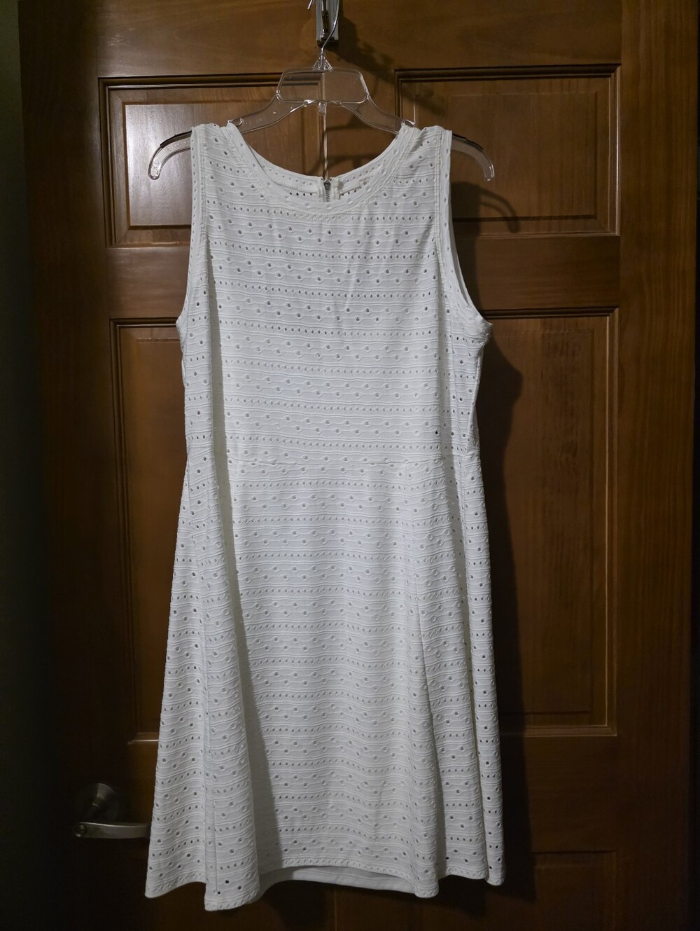 Cato White Eyelet Sleeveless Midi Dress
